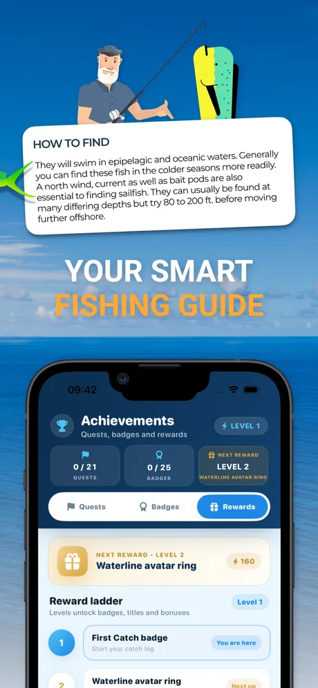 Smart fishing guide with tips on how to find sailfish